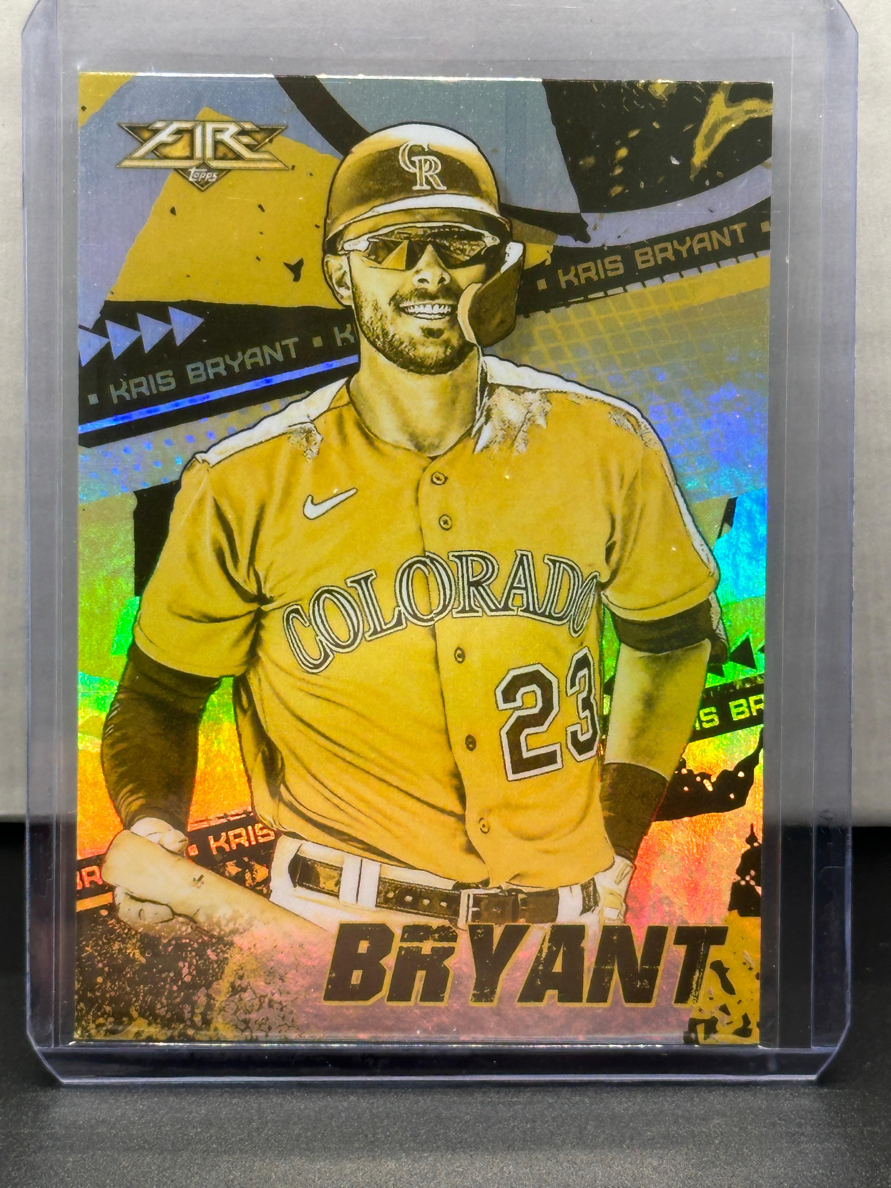 Kris Bryant 2022 Topps Fire Gold Minted Parallel #186