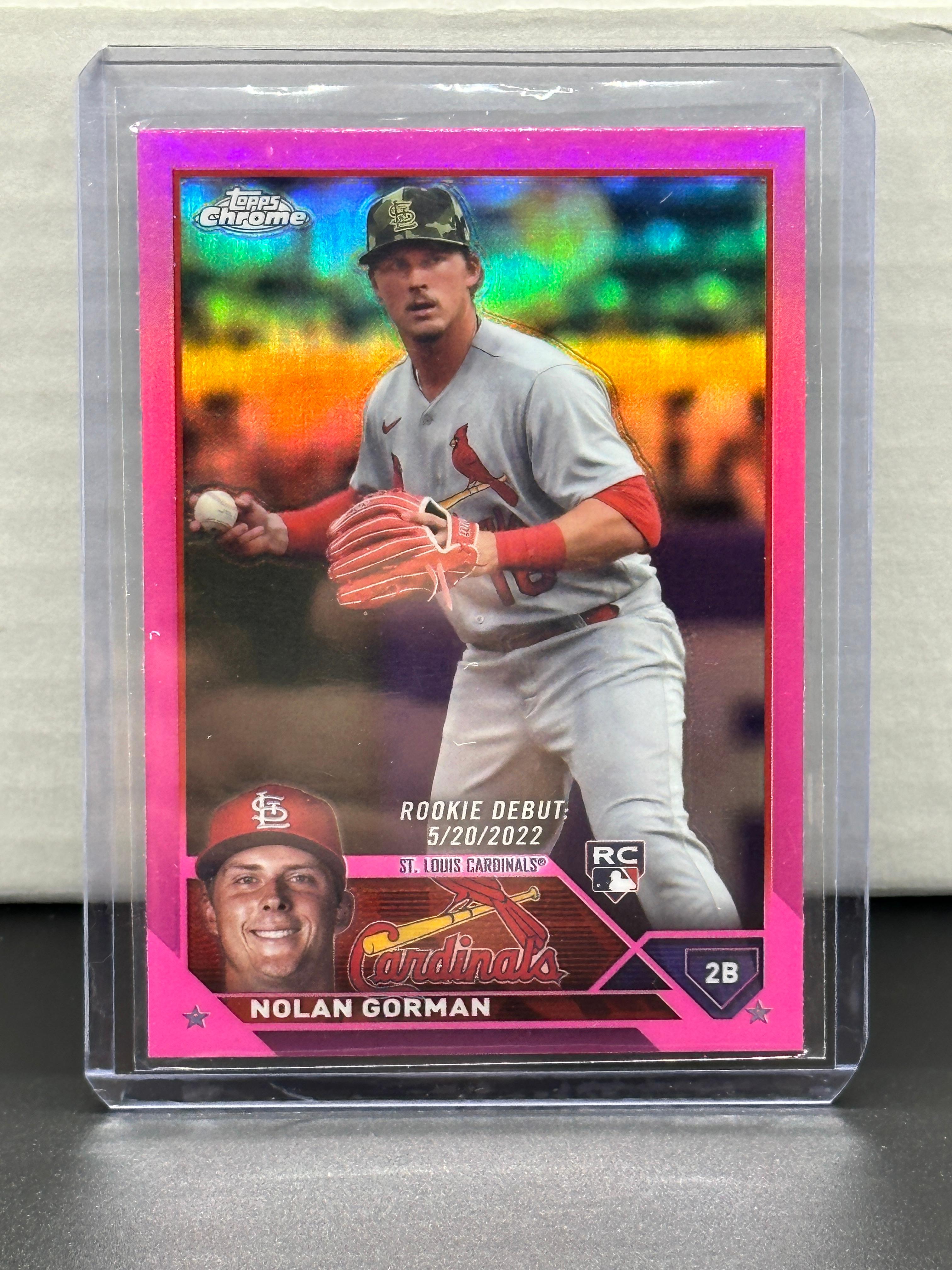 Nolan Gorman 2023 Topps Chrome Rookie Debut Pink Refractor RC #USC145