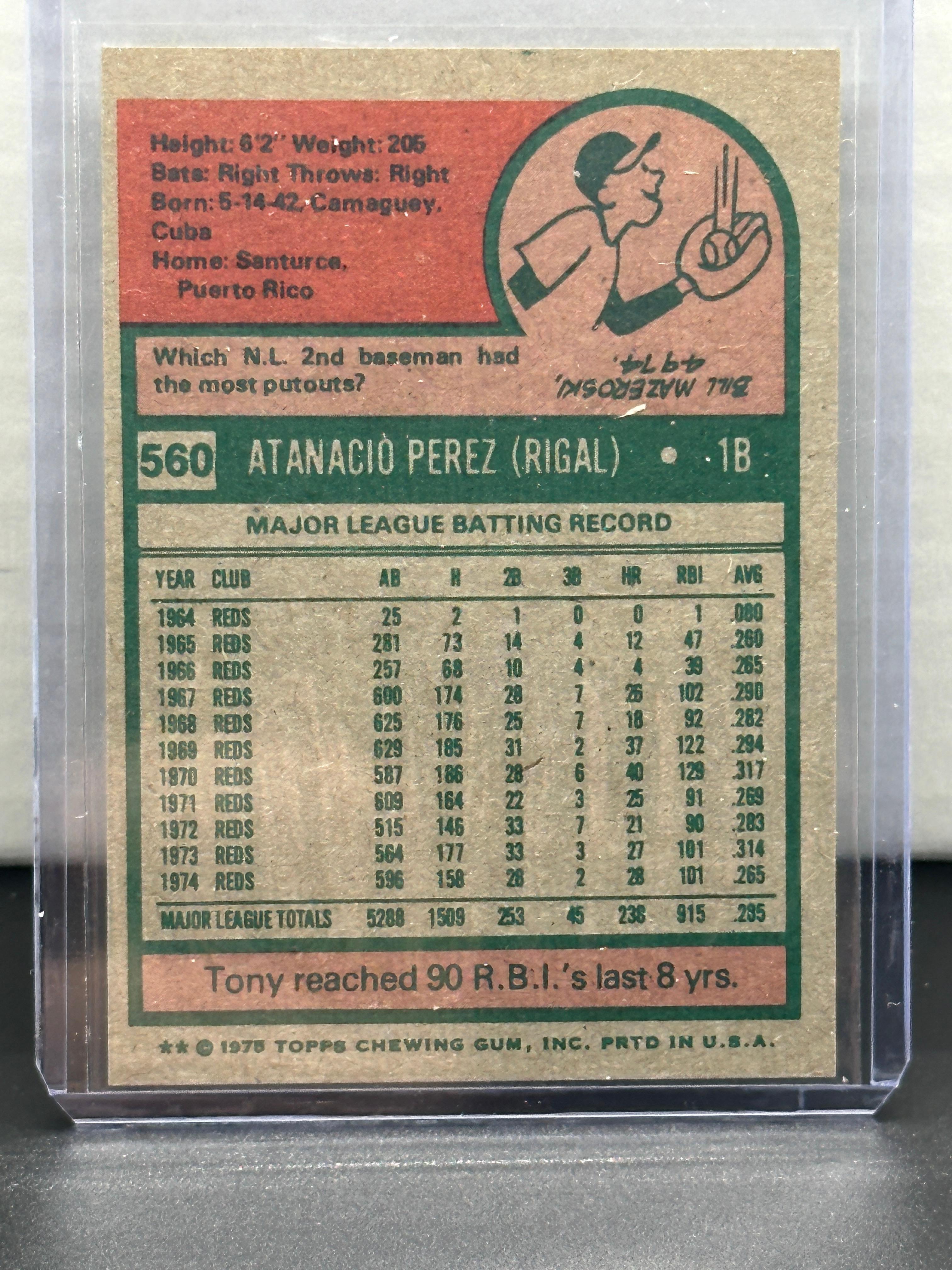 Tony Perez 1975 Topps #560