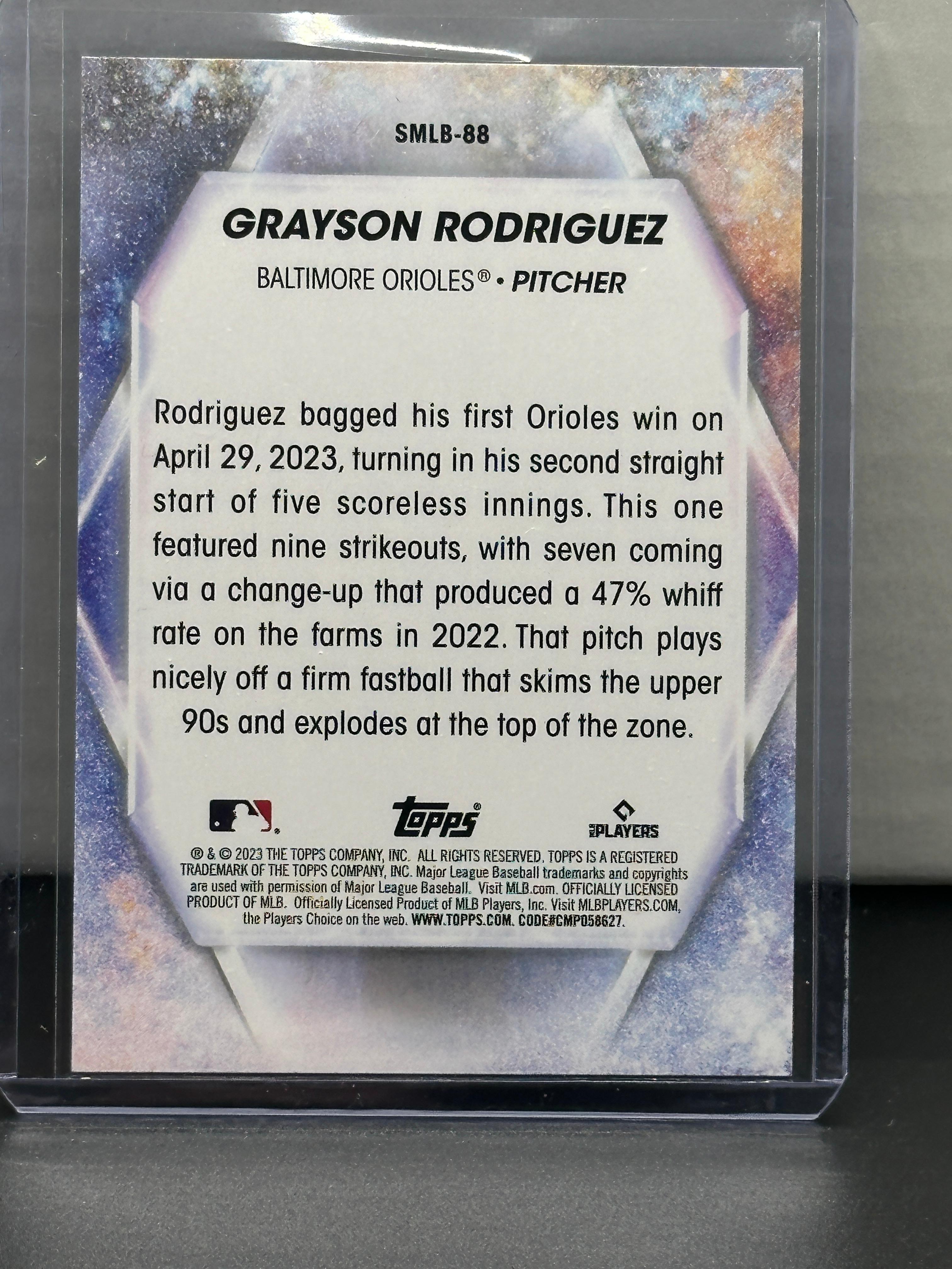 Grayson Rodriguez 2023 Topps Stars of MLB Rookie RC Insert #SMLB-88