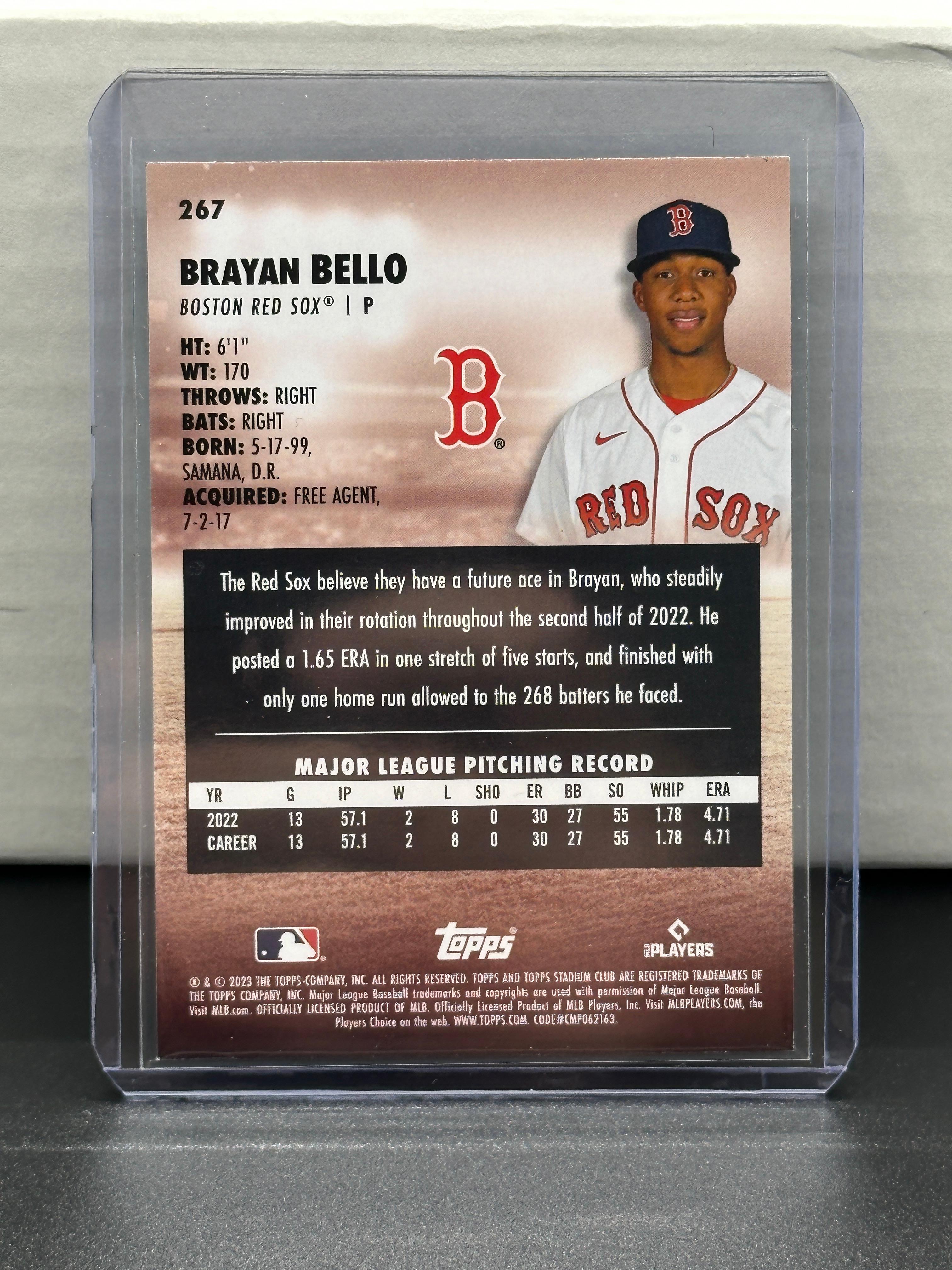 Brayan Bello 2023 Topps Stadium Club Red Foil Rookie RC Parallel #267