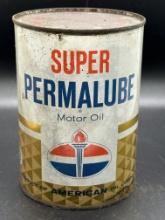 American Standard Super Permalube Motor Oil 1 Quart Full Can