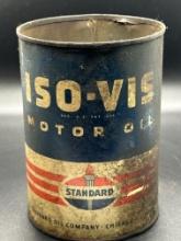 American Standard ISO-VIS Motor Oil 1 Quart Empty Can