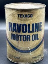 Texaco Havoline Motor Oil Can 1 Quart Full Can