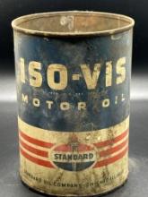 American Standard ISO-VIS Motor Oil 1 Quart Empty Can