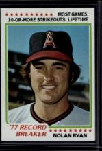 Nolan Ryan 1978 Topps 1977 Record Breaker #6