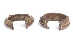 Pair of African Bronze Currency Bangles, Ashanti