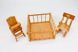 1960's Wooden Doll Furniture Strombecker