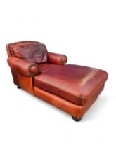 Red Leather Chaise Lounge