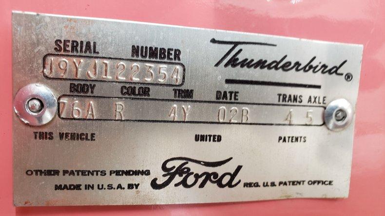 1959 Ford Thunderbird Convertible J Code