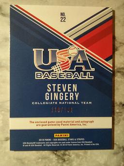 2018 USA Baseball Silhouettes RPA Steven Gingery /199