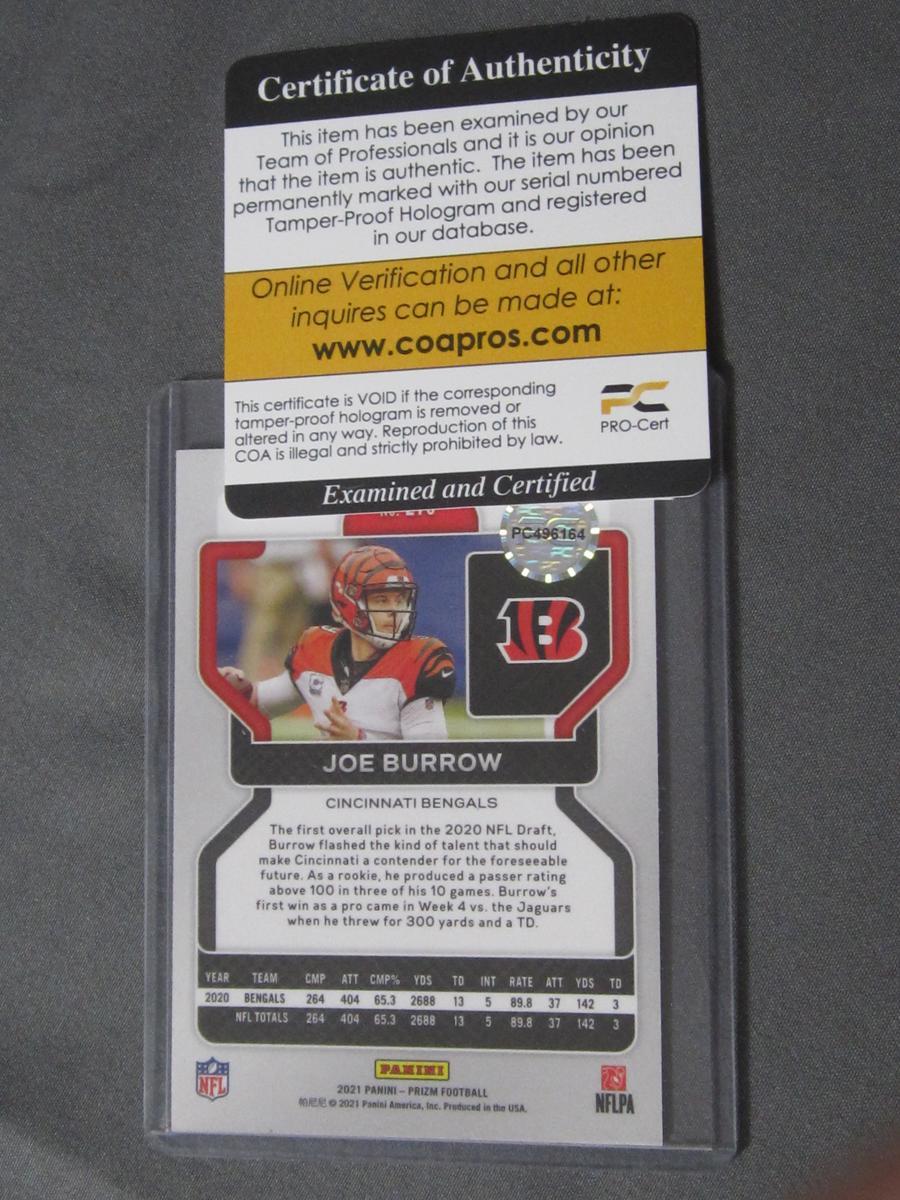 JOE BURROW SIGNED SPORTS CARD WITH COA