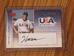 191/595 SP 2005 Upper Deck USA Baseball Team Signatures Ink Trevor Crowe Auto