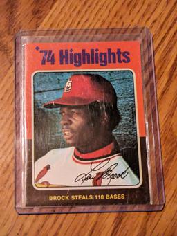 1975 Topps #2 Lou Brock '74 Highlights Vintage Baseball Card St Louis Cardinals