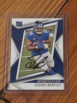 Saquon Barkley autographed card w/coa