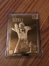 Y.A. Tittle 1990's Danbury Mint Encased 22kt Gold Football Card #28 NY Giants