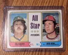 Topps 1974 #339 All Star Pitchers Jim Catfish Hunter/Rick Wise