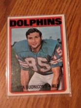 Nick Buoniconti 1972 Topps Football Card #43 Miami Dolphins Vintage NFL