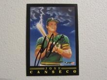 JOSE CANSECO SIGNED TRADING CARD WITH COA A'S