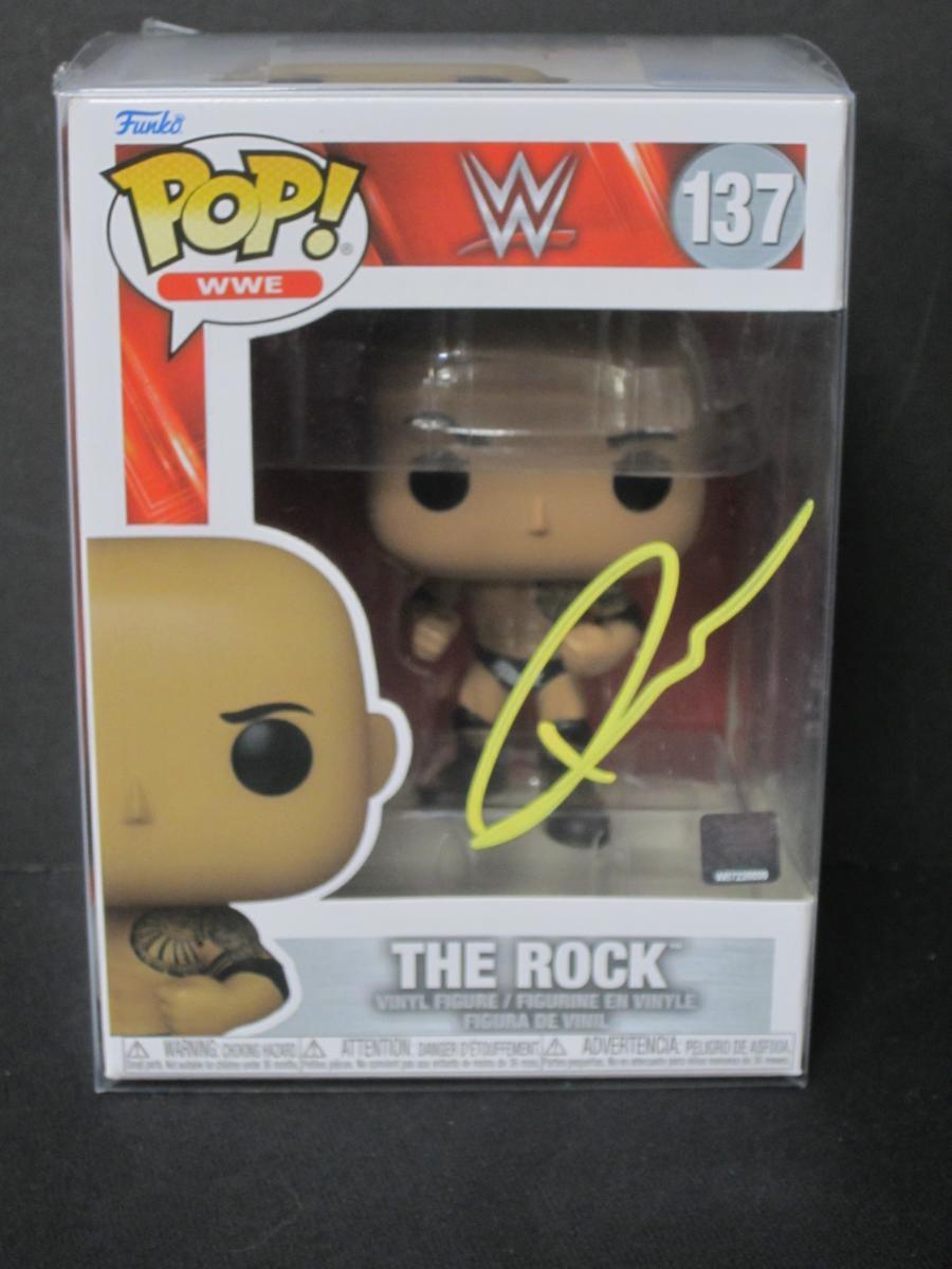 Dwayne Johnson Signed Funko Pop COA Pros