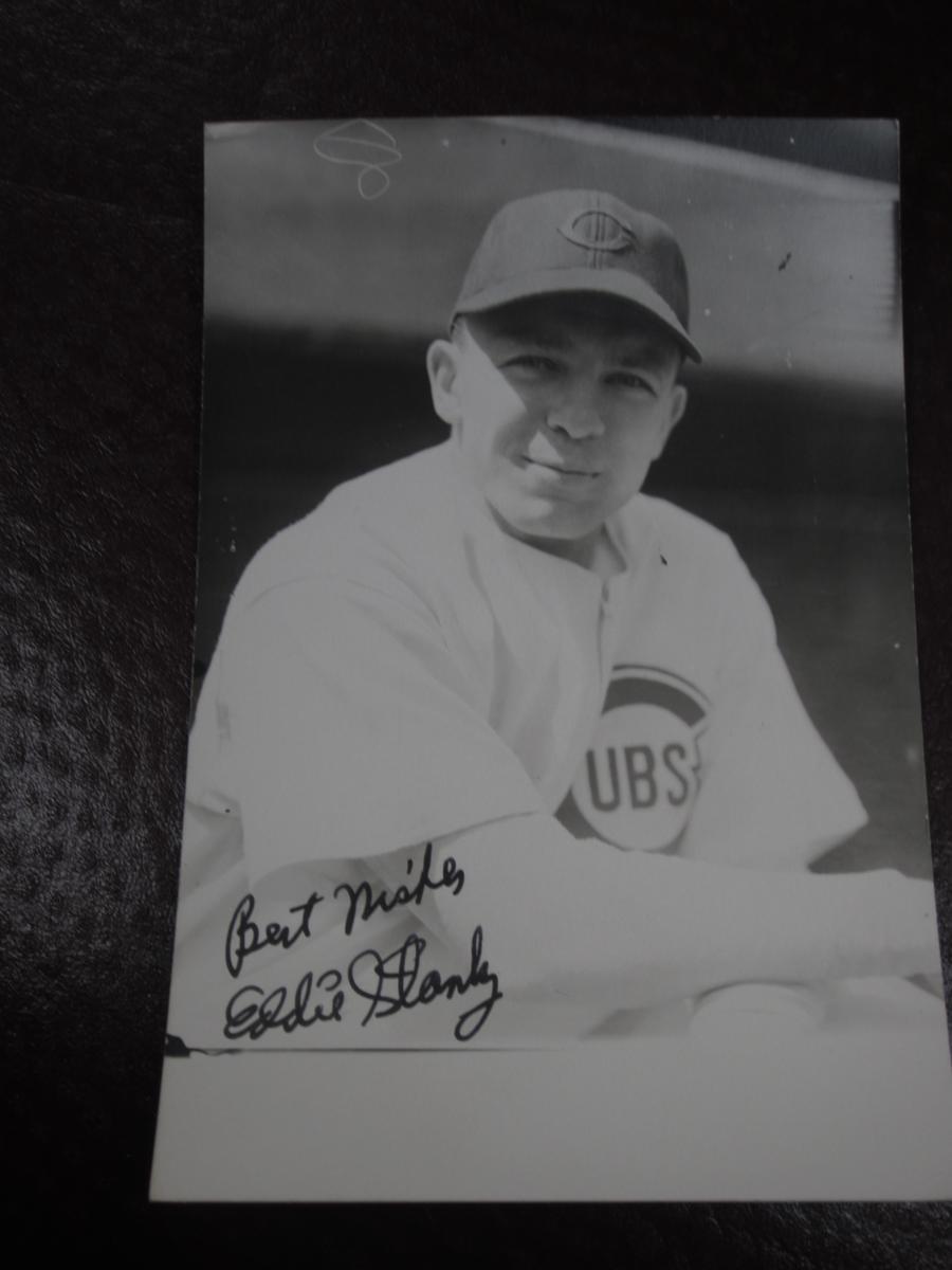 EDDIE ED STANKY SIGNED BW POST CARD COA