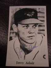 JERRY ADAIR SIGNED BW POSTCARD COA