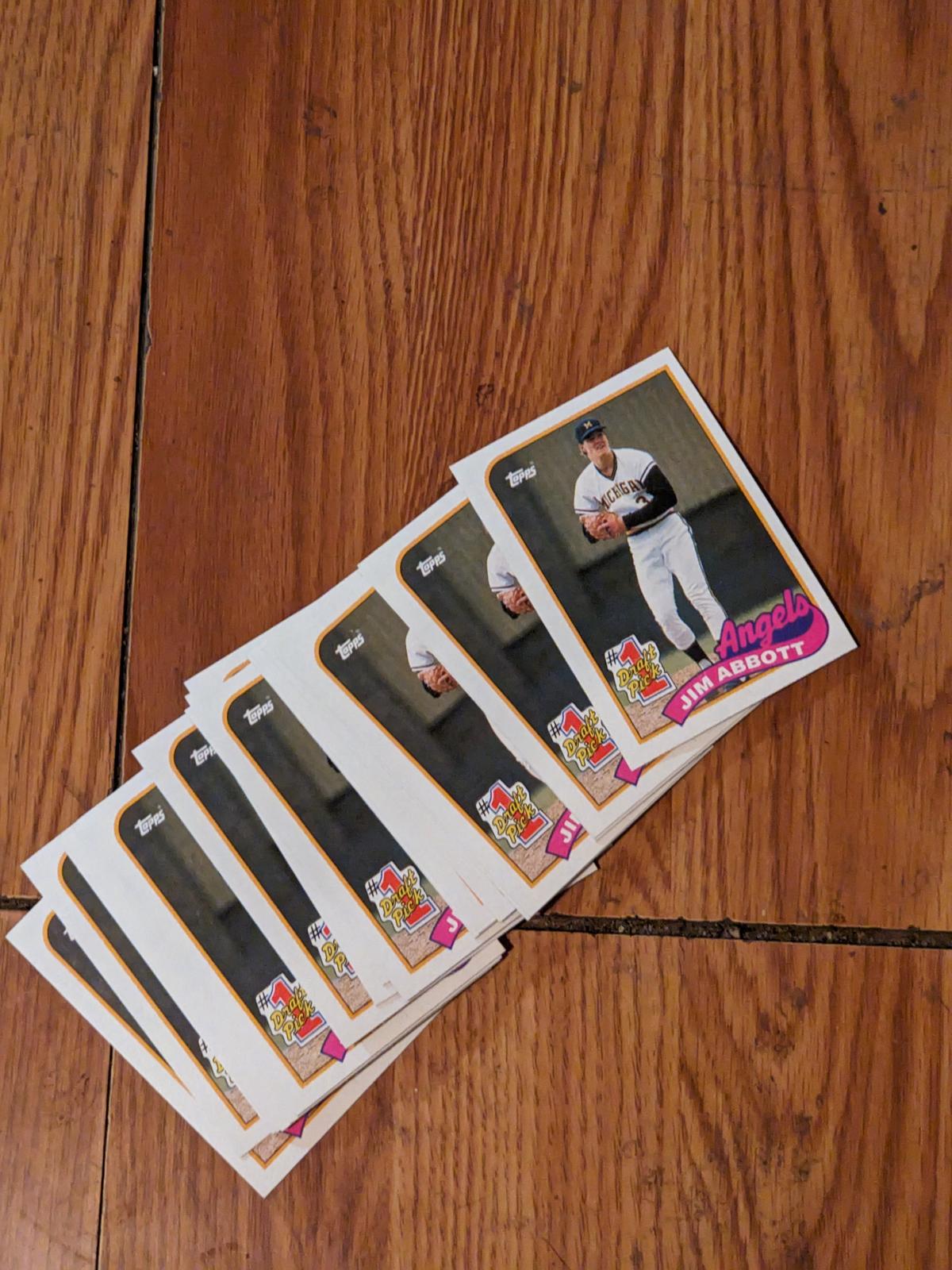 x25 lot all being 1989 Topps Jim Abbott RC Rookie #573 California Angels