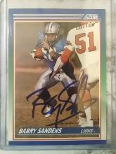 Hand Signed Barry Sanders Card W/COA