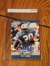 Barry Sanders autographed card w/coa