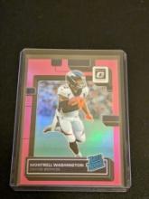 2022 Panini Donruss Optic Montrell Washington #295 Pink Prizm Rated Rookie