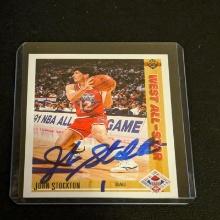 John Stockton autographed card w/coa