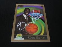 Gary Payton signed basketball card COA