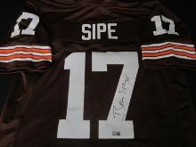 Brian Sipe signed football jersey JSA COA