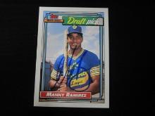 Manny Ramirez signed Rookie baseball card COA