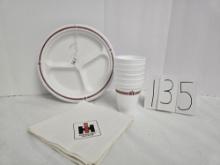 6 IH cups 6 IH napkins 6 IH plates NOS