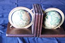 Wooden Globe Bookends