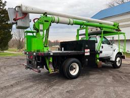 2007 FORD F750 NON CDL REAR MOUNT BUCKET TRUCK. AERIAL LIFT AL62