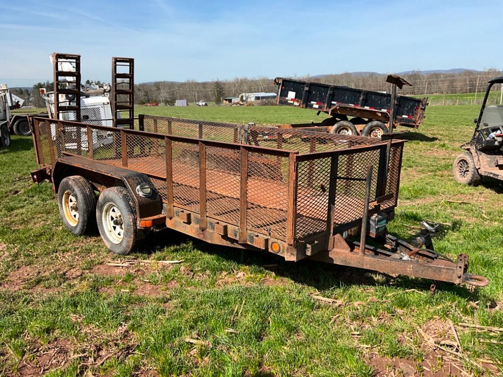 2006 PJ UT142 14 FOOT TANDEM AXLE EQUIPMENT TRAILER