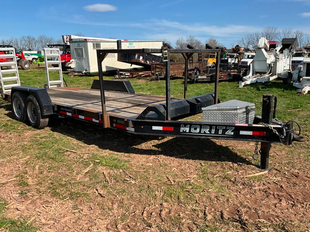 2021 MORITZ...20 FOOT EQUIPMENT TRAILER. 16K GVW. FOLD DOWN RAMPS