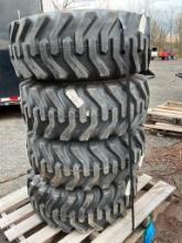 SET OF 4 NEW 12/16.5 SKID LOADER TIRES ON RIMS