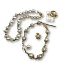Vintage 14K Gold Pearl Jewelry