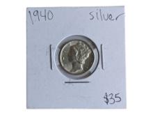 1940 Mercury Dime