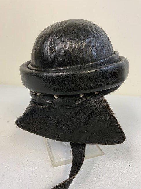 WWII FRANCO SPANISH TANKER / MOTORCYCLE LEATHER HELMET