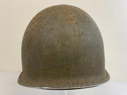 WWII US M1 FIXED BALE STEEL HELMET WITH CAPAC LINER