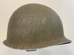 WWII US M1 FIXED BALE STEEL HELMET WITH CAPAC LINER
