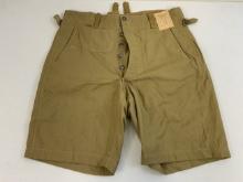 WWII GERMAN MILITARY TROPICAL AFRIKA KORPS UNIFORM SHORTS - MINT UNISSUED