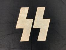 WWII GERMANY THIRD REICH BLACK SS  FLAG BANNER