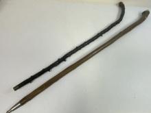 VINTAGE GERMAN BLACK FOREST STYLE WALKING STICKS