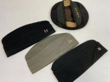 WWII US NAVY LOT OF 4 HATS AND CAPS