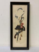 VINTAGE FREDERIC ELMIGER MILITARY ART FRAMED PRINT